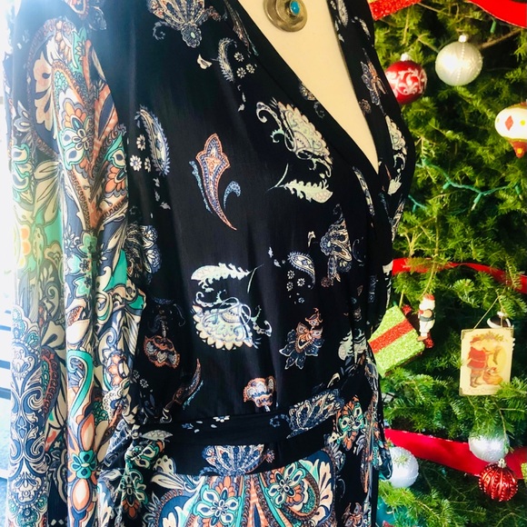 💙 Vintage Women's V Neck dress size medium - Picture 9 of 11